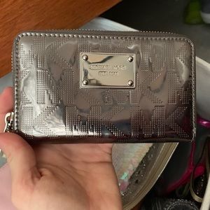 Michael Kors silver metallic wallet